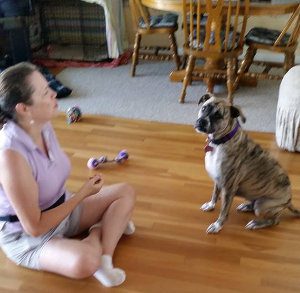 Wilmington Dog Trainer Lainie Johnston with puppy