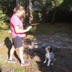 training outdoors with puppy
